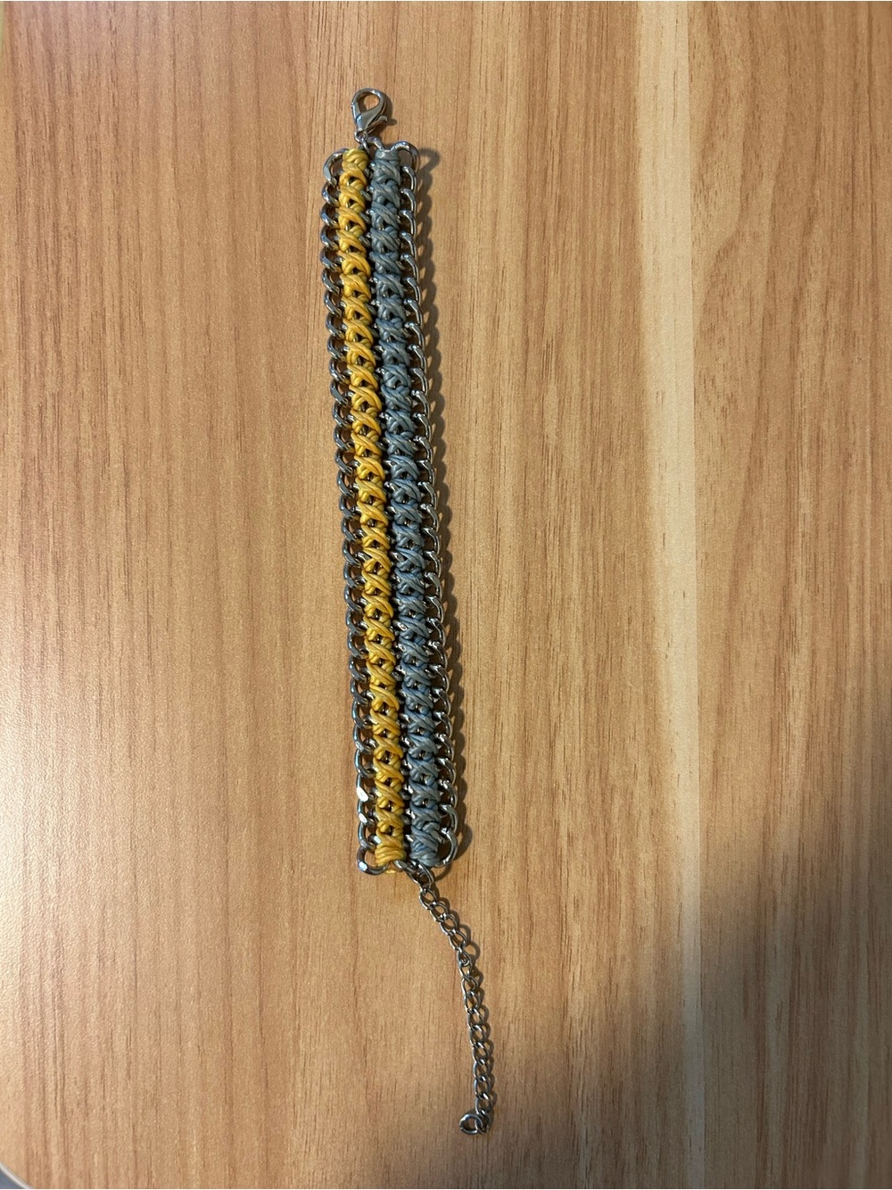Yellow and Silver Chain Link Bracelet - Women Accessories
